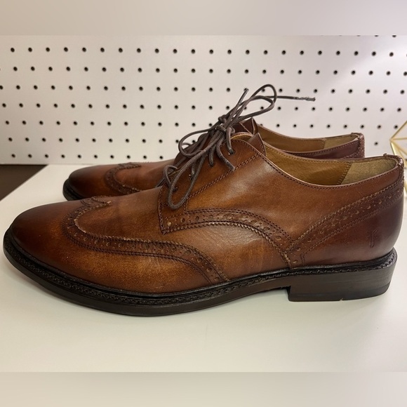 Frye Paul Bal Men\'s Size 10.5 D Shoes Brown Leather Cognac Lace Up Wingtip Derby main image 5